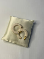 Cotton Weaved Open end Hoop Earrings Gold Plated Pierced Stud