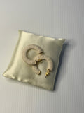 Cotton Weaved Open end Hoop Earrings Gold Plated Pierced Stud