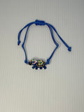 Adjustable Cord Bracelet with Elephant Charm - Assorted Colours