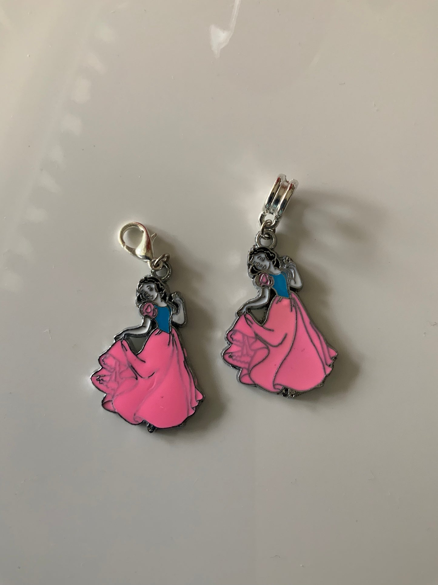 Princess Charm Clip-On European Bail  Bag Dangle Zipper Pull Key ring Charm