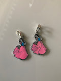 Princess Charm Clip-On European Bail  Bag Dangle Zipper Pull Key ring Charm