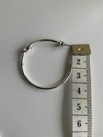 Large Hoop Earrings Silver Plate Plain Smooth Simple Knot Feature - Pierced Post
