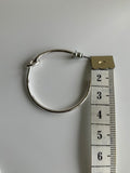 Large Hoop Earrings Silver Plate Plain Smooth Simple Knot Feature - Pierced Post