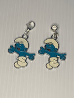 Clumsy Smurf  Charm Clip-On, European, KeyRing, Zipper Pull, Handbag Dangle,Bracelet