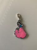 Princess Charm Clip-On European Bail  Bag Dangle Zipper Pull Key ring Charm