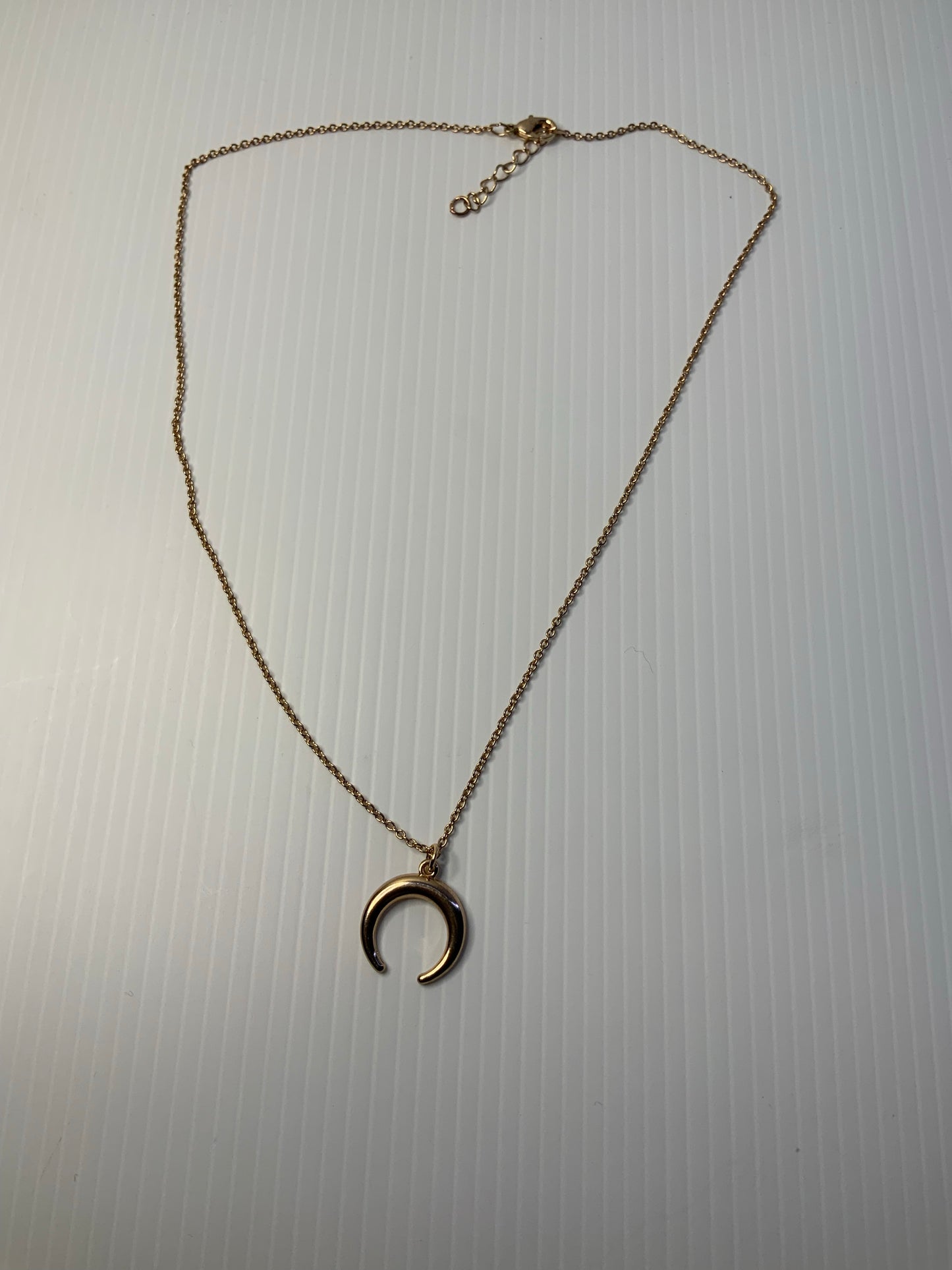 Horseshoe Gold Plate Charm Pendant Fine Link Necklace