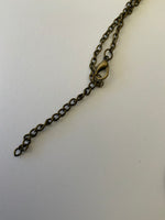 Butterfly & Floral Glass Dome Pendant with Bronzetone Necklace