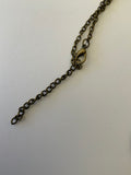 Butterfly & Floral Glass Dome Pendant with Bronzetone Necklace