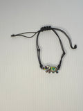 Adjustable Cord Bracelet with Elephant Charm - Assorted Colours