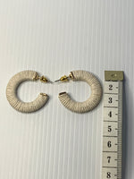 Cotton Weaved Open end Hoop Earrings Gold Plated Pierced Stud