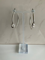Large Hoop Earrings Silver Plate Plain Smooth Simple Knot Feature - Pierced Post