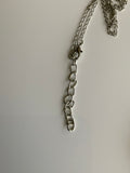 Half Moon Pendant Necklace Epoxy with Cloud Flakes Pendant on Fine Link Chain