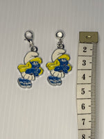 Smurfette Style 2  Charm Clip-On, European, KeyRing, Zipper Pull, Handbag Dangle,Bracelet