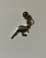 Handbag Dangle, Bracelet Charm, Zipper Pull, Charm Kangaroo Clip-On or Bail