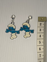 Clumsy Smurf  Charm Clip-On, European, KeyRing, Zipper Pull, Handbag Dangle,Bracelet
