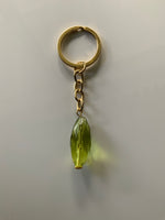 Keyring Gold Plated Split Ring  Assortment Oval Crystal Beads mixed colours