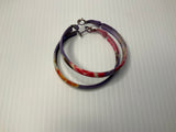 Floral Enamel Hoops Lever back Pierced Colourful