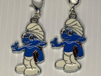 Brainy Smurf  Charm Clip-On, European, KeyRing, Zipper Pull, Handbag Dangle,Bracelet