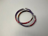 Floral Enamel Hoops Lever back Pierced Colourful