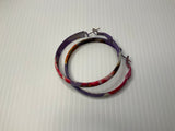 Floral Enamel Hoops Lever back Pierced Colourful