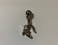Handbag Dangle, Zipper Pull, Charm Crocodile Silver tone Clip-On or Bail