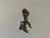 Handbag Dangle, Zipper Pull, Charm Crocodile Silver tone Clip-On or Bail