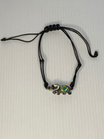 Adjustable Cord Bracelet with Elephant Charm - Assorted Colours