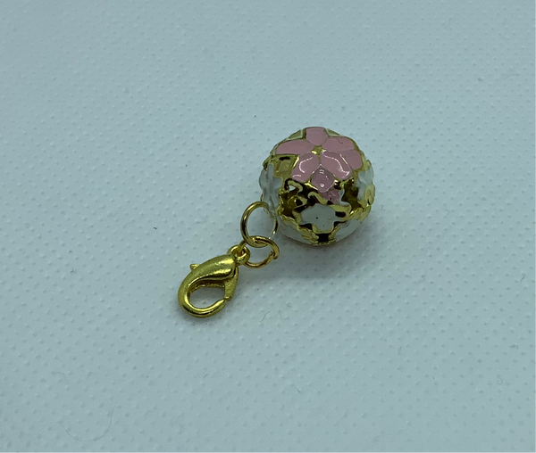 Filigree Round Ball Jingle Charm Handbag Dangle, Zipper Pull Charm